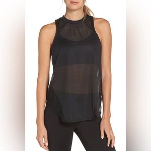 Zella Mix It Up striped semi-sheer racer back tank - size M